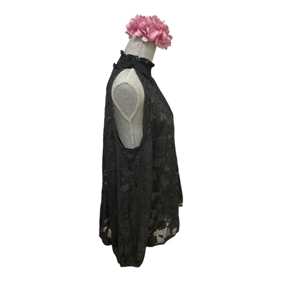 SHEIN Elegant Cold Shoulder Top Long Sleeve Black Plus Size 2XL Blouse - Picture 5 of 16